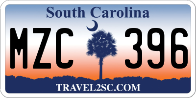 SC license plate MZC396