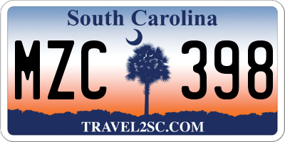 SC license plate MZC398