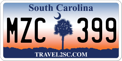 SC license plate MZC399
