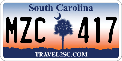SC license plate MZC417