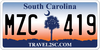 SC license plate MZC419