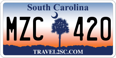 SC license plate MZC420