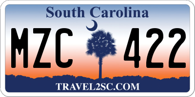 SC license plate MZC422