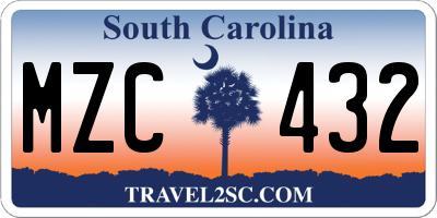 SC license plate MZC432