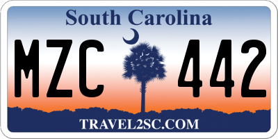 SC license plate MZC442