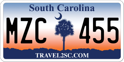 SC license plate MZC455