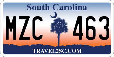 SC license plate MZC463