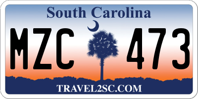 SC license plate MZC473