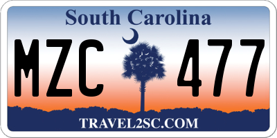 SC license plate MZC477