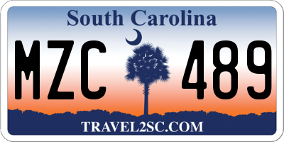SC license plate MZC489