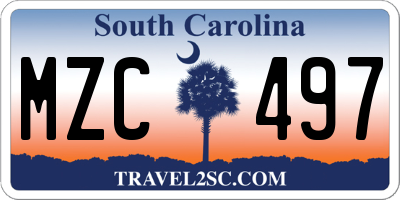 SC license plate MZC497