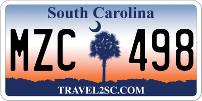 SC license plate MZC498