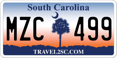 SC license plate MZC499