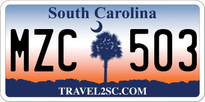SC license plate MZC503