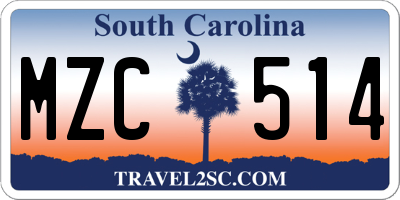 SC license plate MZC514