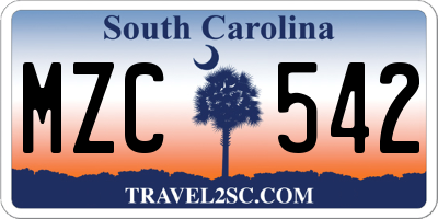 SC license plate MZC542