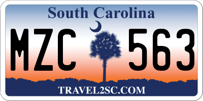 SC license plate MZC563
