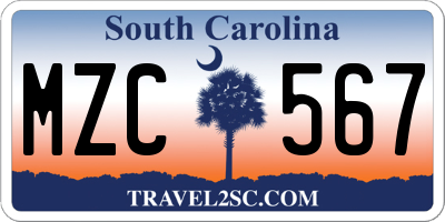SC license plate MZC567