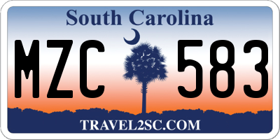 SC license plate MZC583