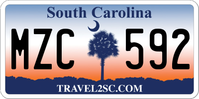 SC license plate MZC592