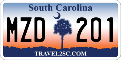 SC license plate MZD201