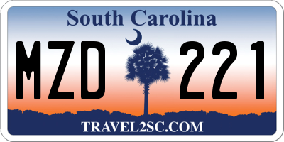 SC license plate MZD221