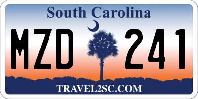 SC license plate MZD241