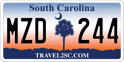 SC license plate MZD244