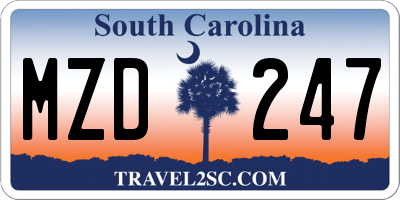SC license plate MZD247