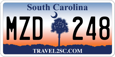 SC license plate MZD248