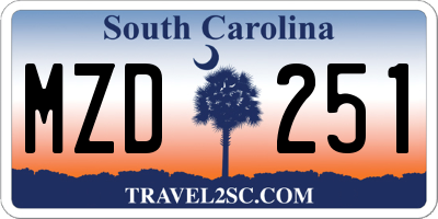 SC license plate MZD251