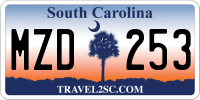 SC license plate MZD253