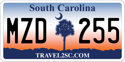 SC license plate MZD255