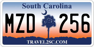 SC license plate MZD256