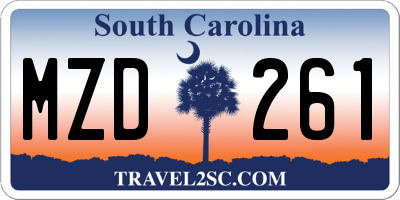 SC license plate MZD261