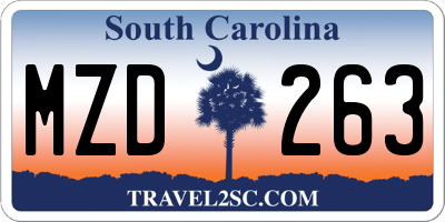 SC license plate MZD263