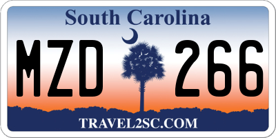 SC license plate MZD266