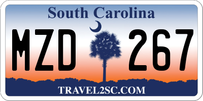 SC license plate MZD267