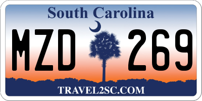 SC license plate MZD269