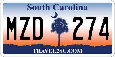 SC license plate MZD274