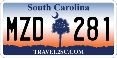SC license plate MZD281