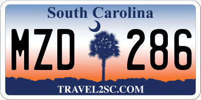 SC license plate MZD286