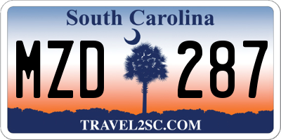 SC license plate MZD287