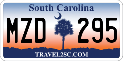 SC license plate MZD295