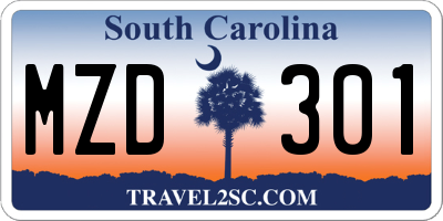 SC license plate MZD301