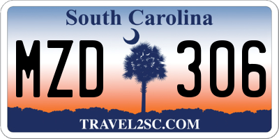 SC license plate MZD306