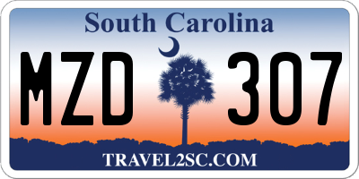 SC license plate MZD307