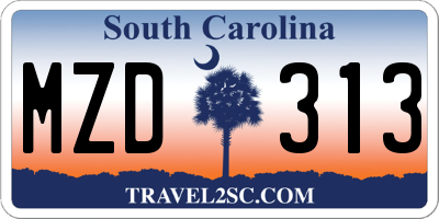 SC license plate MZD313