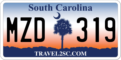 SC license plate MZD319