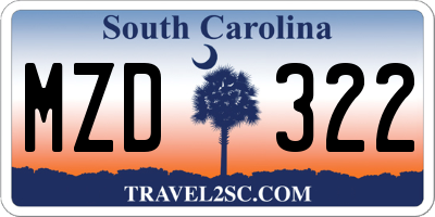 SC license plate MZD322
